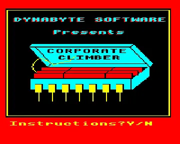 Corporate Climber (198x)(Dynabyte Software) screen shot title